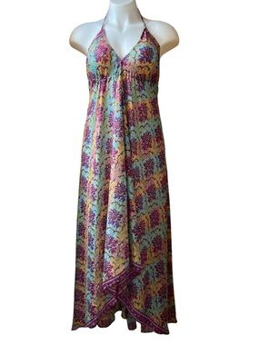 India Boutique Silky Maxi Sari Dress NWT